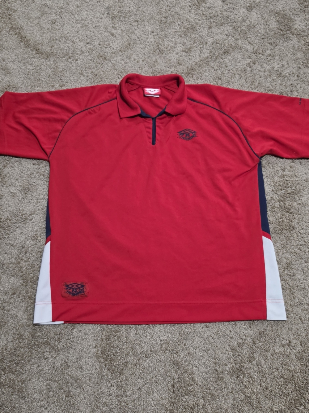 Men’s Vintage 90s Umbro Pro Training Short Sleeve Athletic Polo Shirt, Size XXL